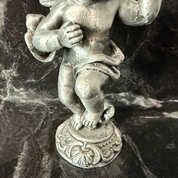 SUN Small Pewter Cherub Angel with Dove Figurine - Picture 4 of 13
